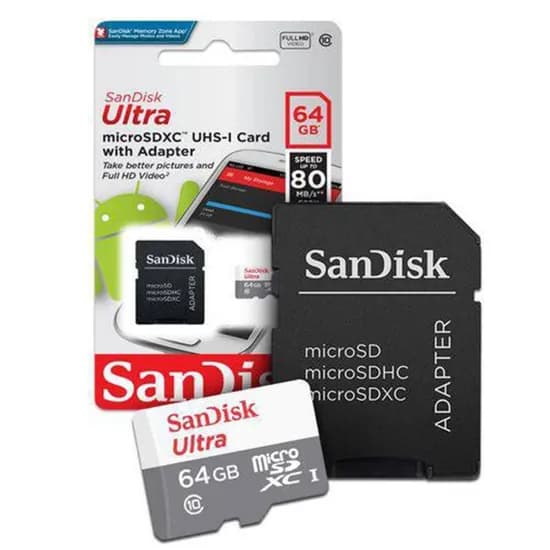 Cartão de Memóriaória Microsd 64GB Sandisk Ultra Classe 10 100MB/s