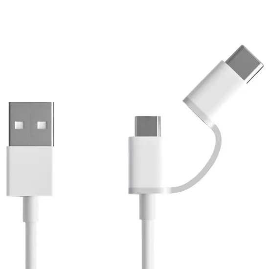 Cabo Xiaomi SJX02ZM - Micro USB/USB-C/USB - 1 Metro - Branco