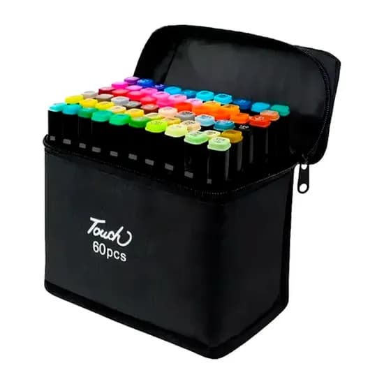 Canetas Coloridas Touch Kit 60 PCS