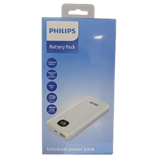 Carregador Portátil Philips DLP8716CW/70 10000MAH Tipo-C/Lightning - White