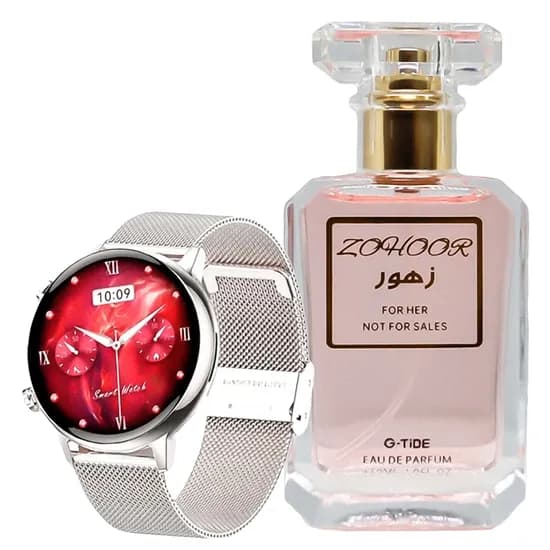 Smartwatch G-Tide Romance + Perfume Zohoor - Prata