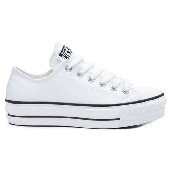 Tênis All Star Converse Chuck Taylor Platform Feminino Couro Branco