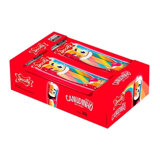 Bala de Gelatina Docile Canudinho Colorido Morango Cítrico 12X17G