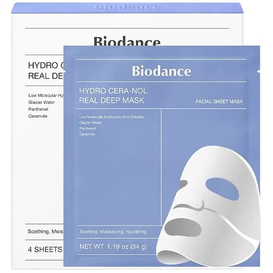 Máscara Facial Biodance Hydro Cera-Nol Real Deep Mask - 4 Unidades