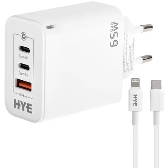 Carregador Hye HYEC79L / 65W / USB-C - Lightning