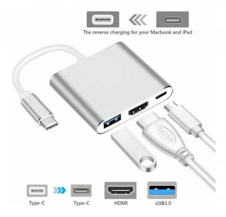 Adaptador USB-C To HDMI/USB3.0/USB-C