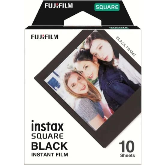 Papel Térmico Fujifilm Instax Square Black - (10 Folhas de Filme)