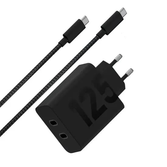 Carregador de Parede Motorola Turbopower 125W Duo MCD-1259 USB-C - Black