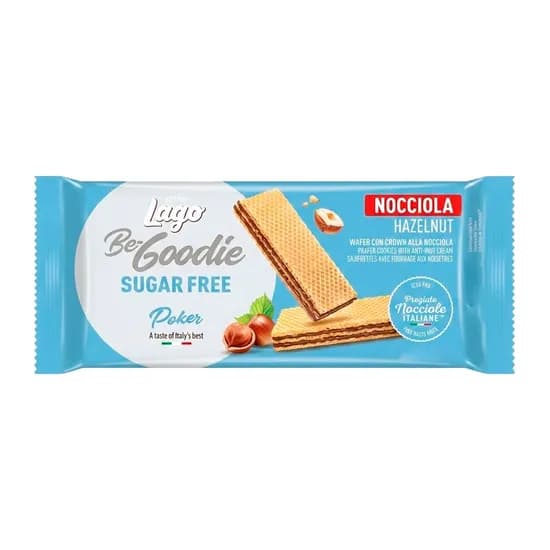 Wafer Gastone Lago Poker Avelã Sem Açucar Pacote 45G