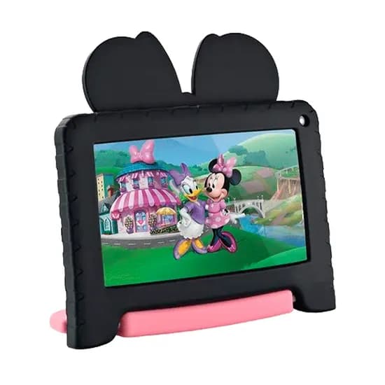 Tablet Multilaser Minnie NB414 - 4/64GB - Wi-Fi/Bluetooth - Preto e Rosa