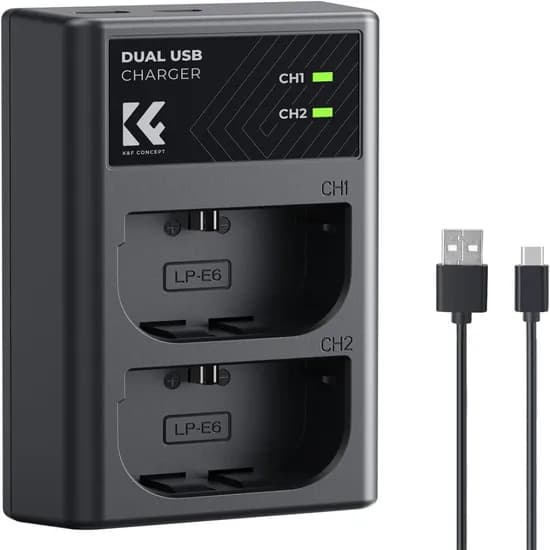 Carregador K&F LP-E6NH Duplo USB-C 28.0007