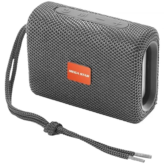 Speaker Megastar HY01BTG 5 Watts com Bluetooth/Rádio FM/USB/Micro SD - Cinza