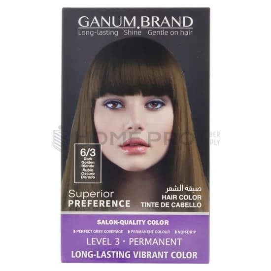 Tintura para Cabelo Da Marca Ganum, 6/3 Loiro Escuro