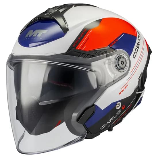 Capacete MT Helmets Cosmo SV Icarus A5 - Aberto - Tamanho M - com Óculos Interno - Gloss
