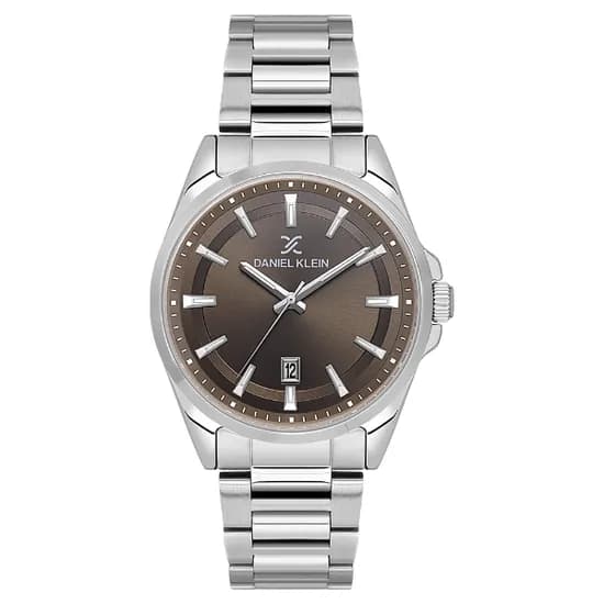 Relogio Analógico Masculino Daniel Klein DK.6.14035-3 Premium Gent / Pulseira de Aço Inoxidável - Prata/Marrom