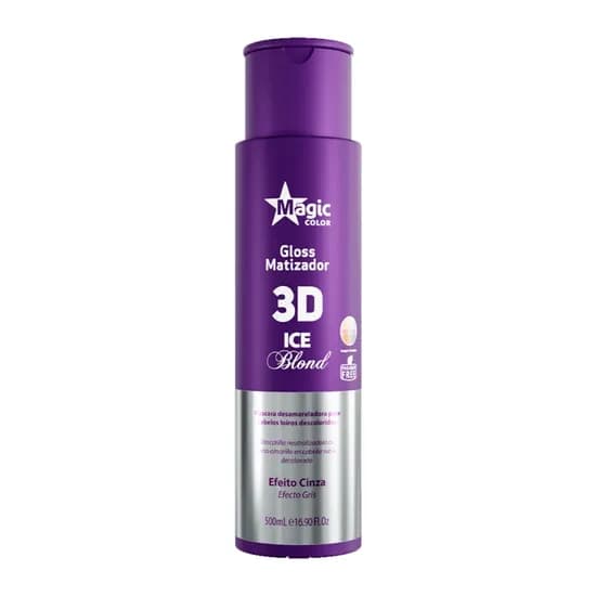 Máscara Desamareladora Magic Color 3D Ice Blonde Efeito Cinza 500ML