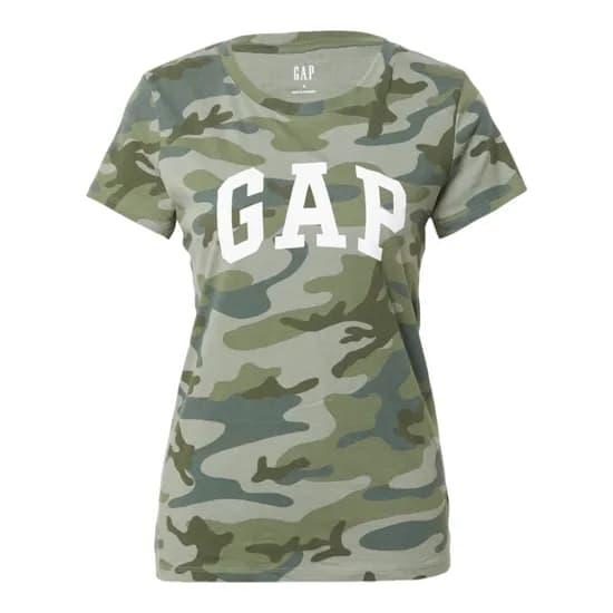Camiseta Casual Femenino Gap Logotipo Mangas Cortas Camouflage