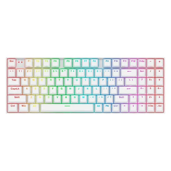 Teclado Gamer Redragon K736W Pro M Nephrite Sem Fio Inglês - Branco