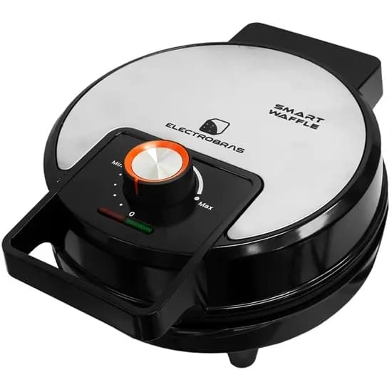 Máquina de Waffles Electrobras Smart Waffle EBWF-01 1.200 Watts 127V ~ 60HZ - Negra/Plata