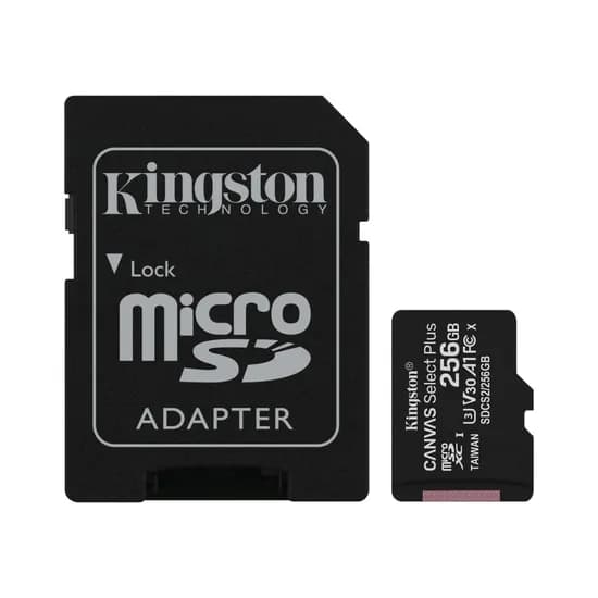 Memória Micro SD Kingston Canvas Plus 100 MB/s 256 GB (SDCS2/256GB)