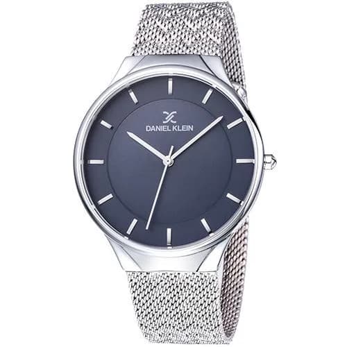 Relógio Analógico Daniel Klein Fiord DK11909-5 Masculino Pulseira de Aço Inoxidável - Prata e Azul Escuro