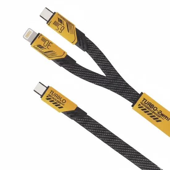 Cabo A'Gold Pro CB-34 2 Em 1 USB-C para USB-C/Lightning 65W/30W 1M - Dourado