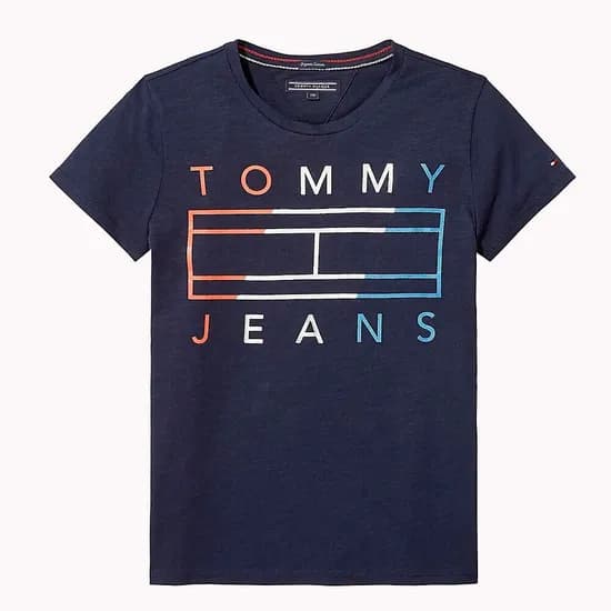Camiseta Tommy Hilfiger Infantil Feminina KG0KG03440-002 10 Azul