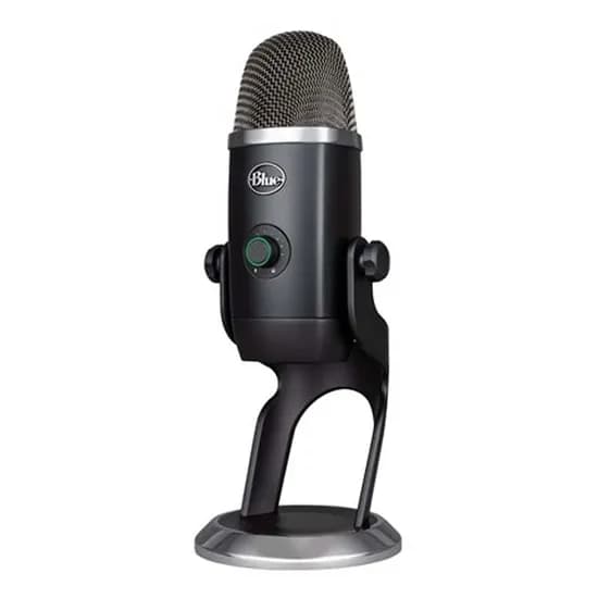 Microfone Condensador USB Blue Yeti com 4 Padrões de Captação e Conexão Plug And Play para Podcast,