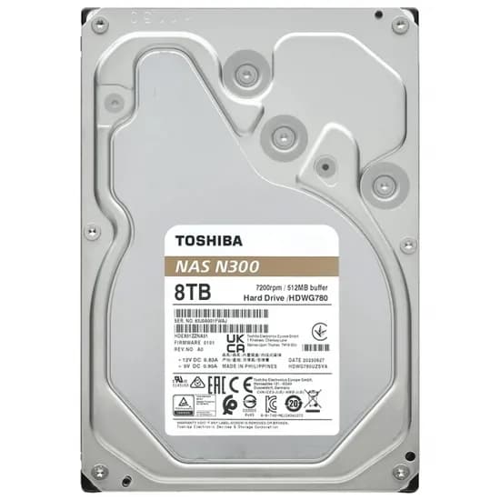 HD SATA3 8TB Toshiba N300 Nas HDWG780XZSTA 3.5" 7200RPM