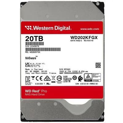 HD SATA3 20TB WD Red Pro WD202KFGX 7200RPM Nas