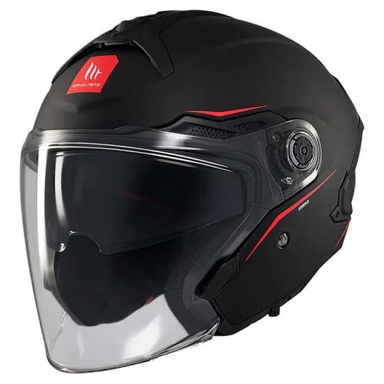 Capacete MT Helmets Cosmo SV Solid A1 - Aberto - Tamanho M - com Óculos Internos - Matt