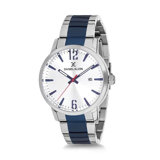 Relógio Analógico Masculino Daniel Klein Premium DK12129-2 - Prata e Azul
