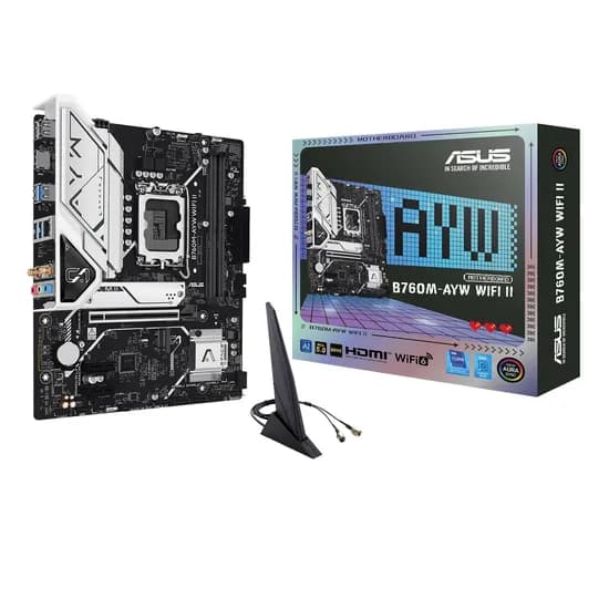 Placa Mãe Asus B760M-Ayw Wifi II Socket LGA 1700 Chipset Intel B760 DDR5 Micro ATX