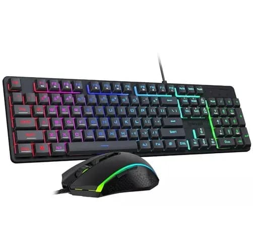 Redragon Teclado + Mouse S107RGB-Ba Gaming Essemtials Wired Ingles Black