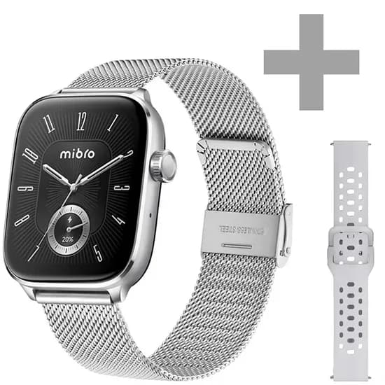 Relógio Mibro Fit XPAW027 com GPS/Bluetooth - Prata + Pulseira