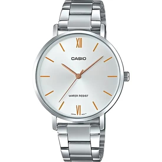 Relógio Casio LTP-VT01D-7BUDF Analógico Feminino - Prata/Branco