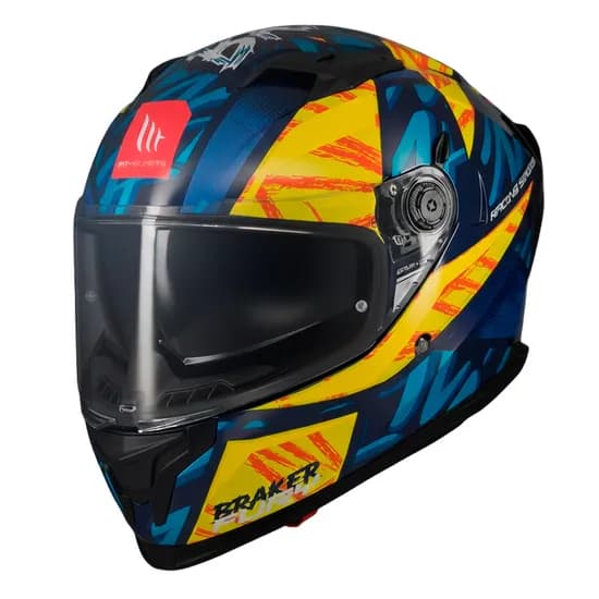 Capacete MT Helmets Braker SV Fury C17 - Fechado - Tamanho M - com Óculos Interno - Gloss