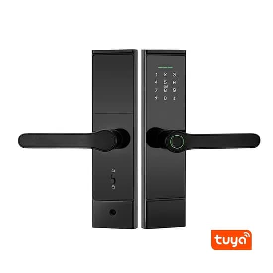 Fechadura Digital S808 Wifi Tuya/USB/Cartão/Chave Preto