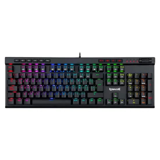 Teclado Gamer Redragon K580RGB Vata com Fio Inglês - Preto