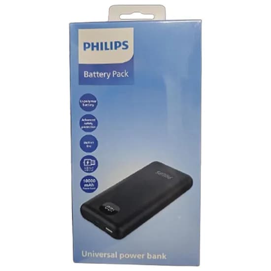 Carregador Portátil Philips DLP8716CB/70 10000MAH Tipo-C/Lightning - Black