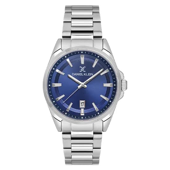 Relogio Analógico Masculino Daniel Klein DK.6.14035-4 Premium Gent / Pulseira de Aço Inoxidável - Prata/Azul