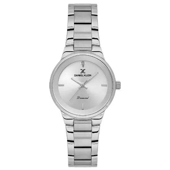 Relogio Analogico Feminino Daniel Klein DK.1.14136-1 Diamond Lady / Pulseira de Aço Inoxidável - Prata