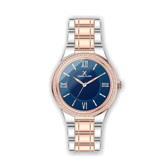 Relógio Analógico Feminino Daniel Klein Premium DK.1.12407-6 - Rosa Ouro e Prata