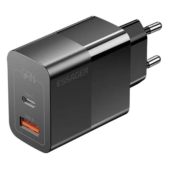 Carregador Fonte Essager ECTAC-PCB02-P USB/USB-C 33W - Black