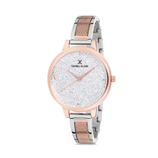 Relógio Analógico Feminino Daniel Klein Premium DK12186-4 - Prata e Rosa Ouro
