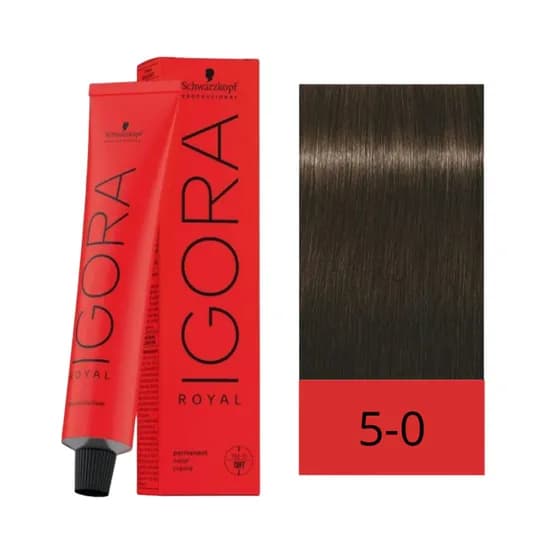 Crema de Coloración Schwarzkopf Igora Royal 5-00 Castaño Claro Natural 60GR