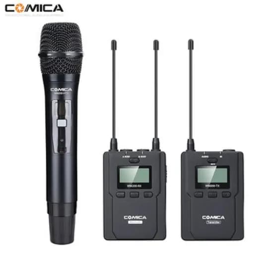 Microfone Comica WM200B de Lapela e Mão