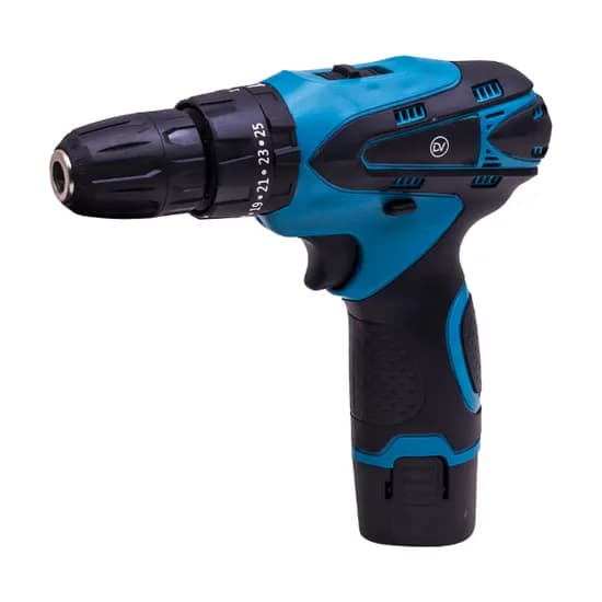 Furadeira e Parafusadeira Sem Fio Max Top 12V CG-2001 50-60HZ com 2 Baterias - Azul/Preto