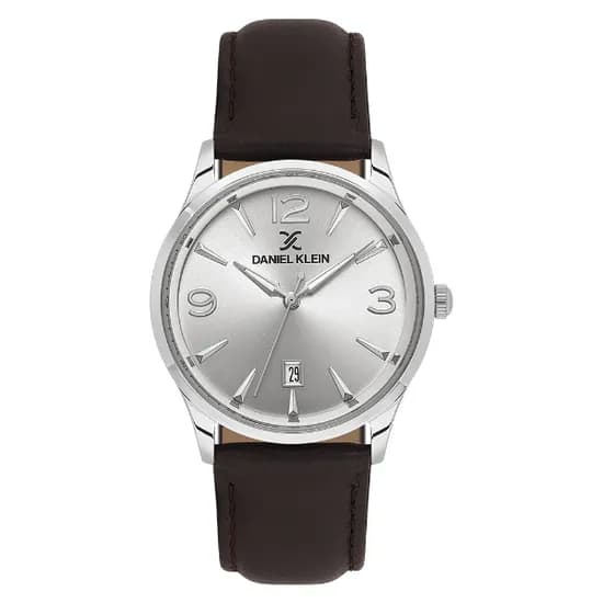 Relogio Analógico Masculino Daniel Klein DK.6.14034-1 Premium Gent / Pulseira de Couro - Marrom/Prata