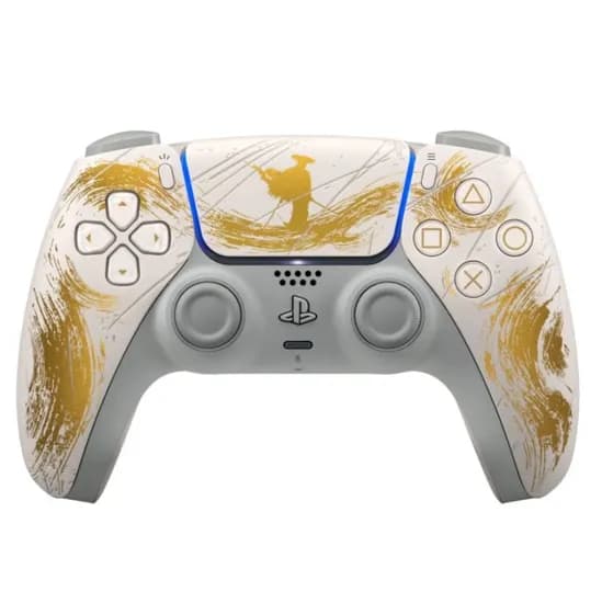 Controle Sony Dualsense Ouro Ghost Of Yotei Edition Limited para PS5 Wireless - Branco